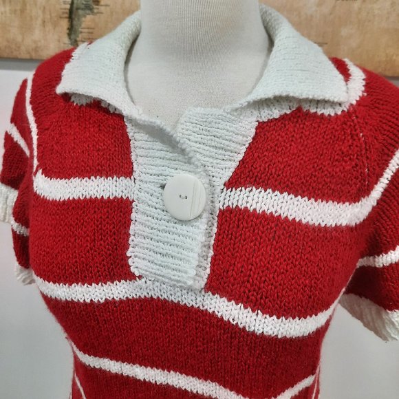 Vtg 60s knit striped polo shirt - Honors brand - Picture 3 of 11
